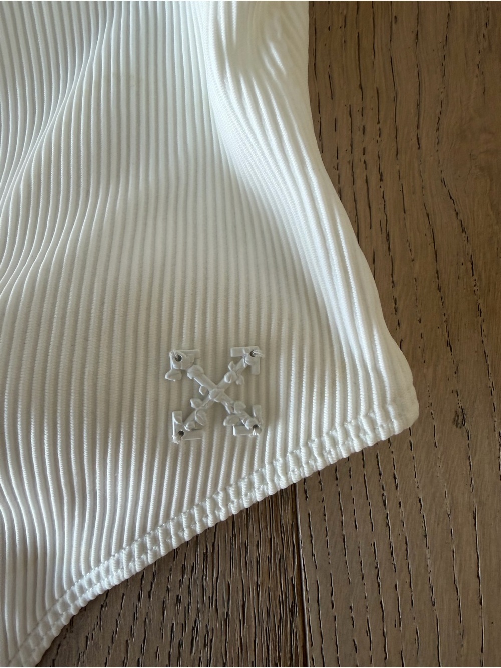 Off-White White Ribbed Halter Large - Picture 4 of 6